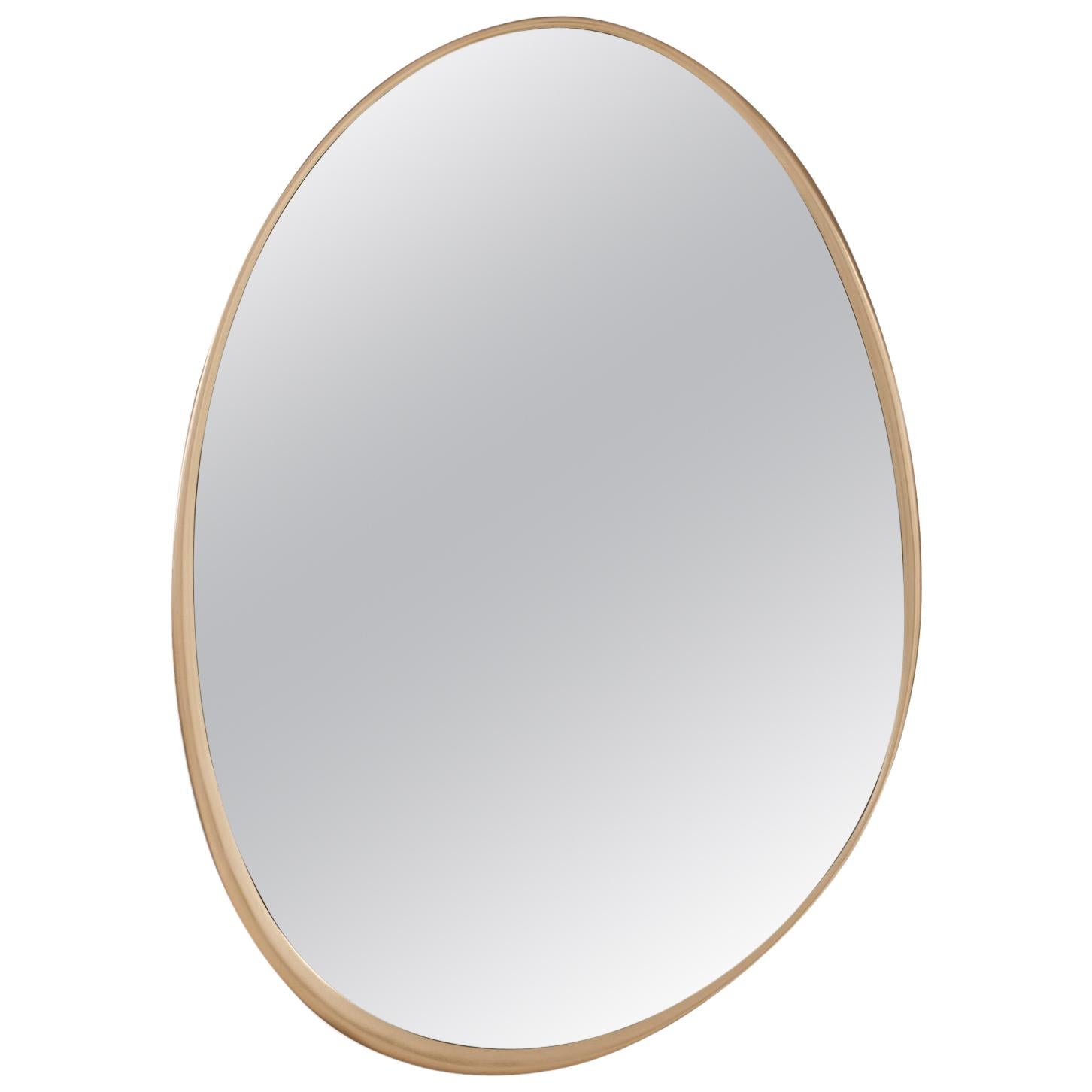 Puddle Gold Mirror in Solid Mahogany Wood For Sale