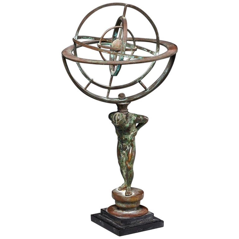 Continental Patinated Bronze Armillary Sphere, 19th ...