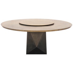Prism Dining Table, Customizable Metal and Resin
