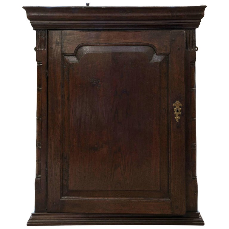 18th Century Welsh Oak Hanging Cupboard 1