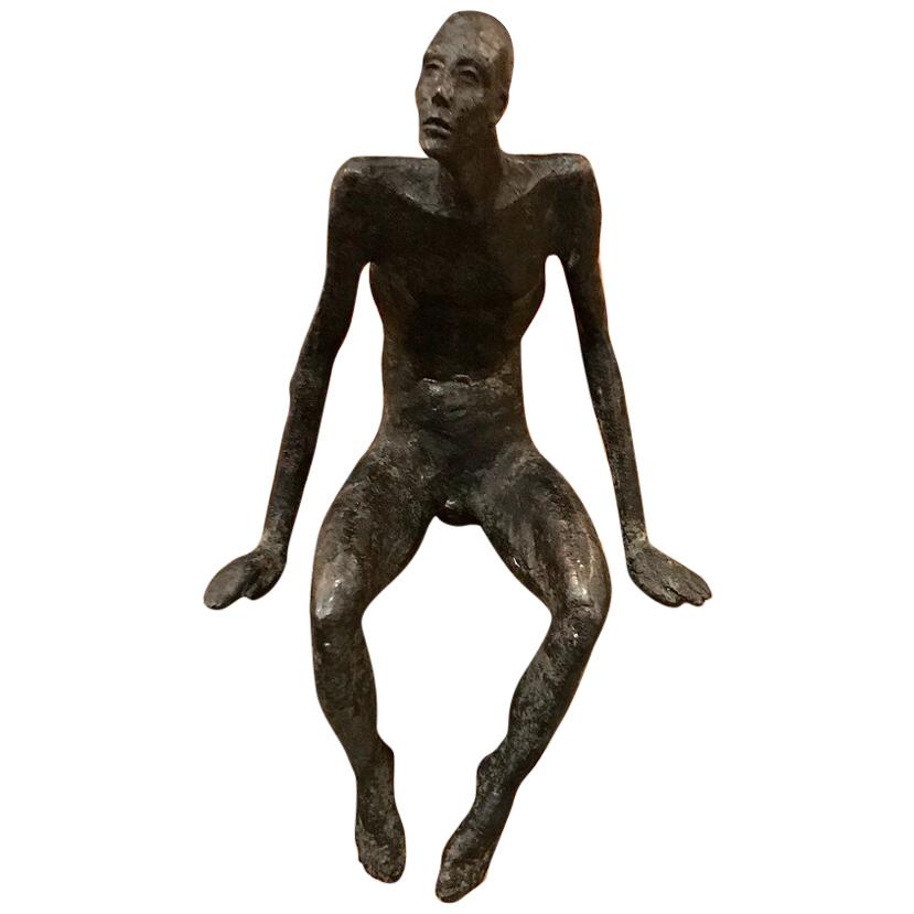 Bronze Seated Man Sculpture, Contemporary, German