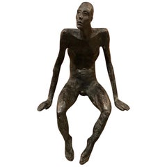 Bronze Seated Man Sculpture, Contemporary, German