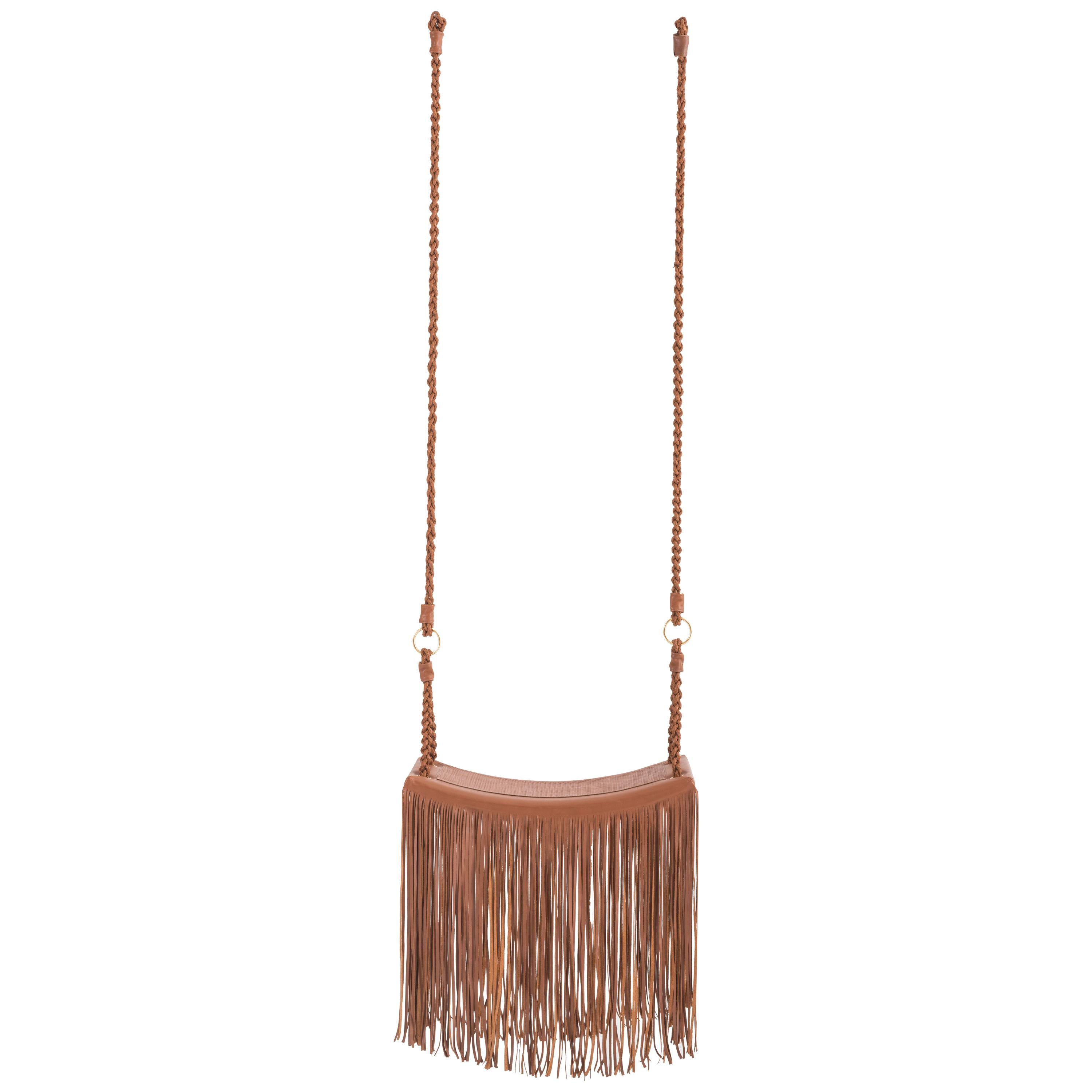 Revoar Swing in Caramel Leather, Modern Style by Marta Manente For Sale