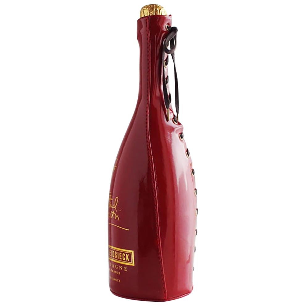 Jean Paul Gaultier for Piper-Heidsieck, Red Vinyl ‘Corset’ Wrap with Full Champ For Sale
