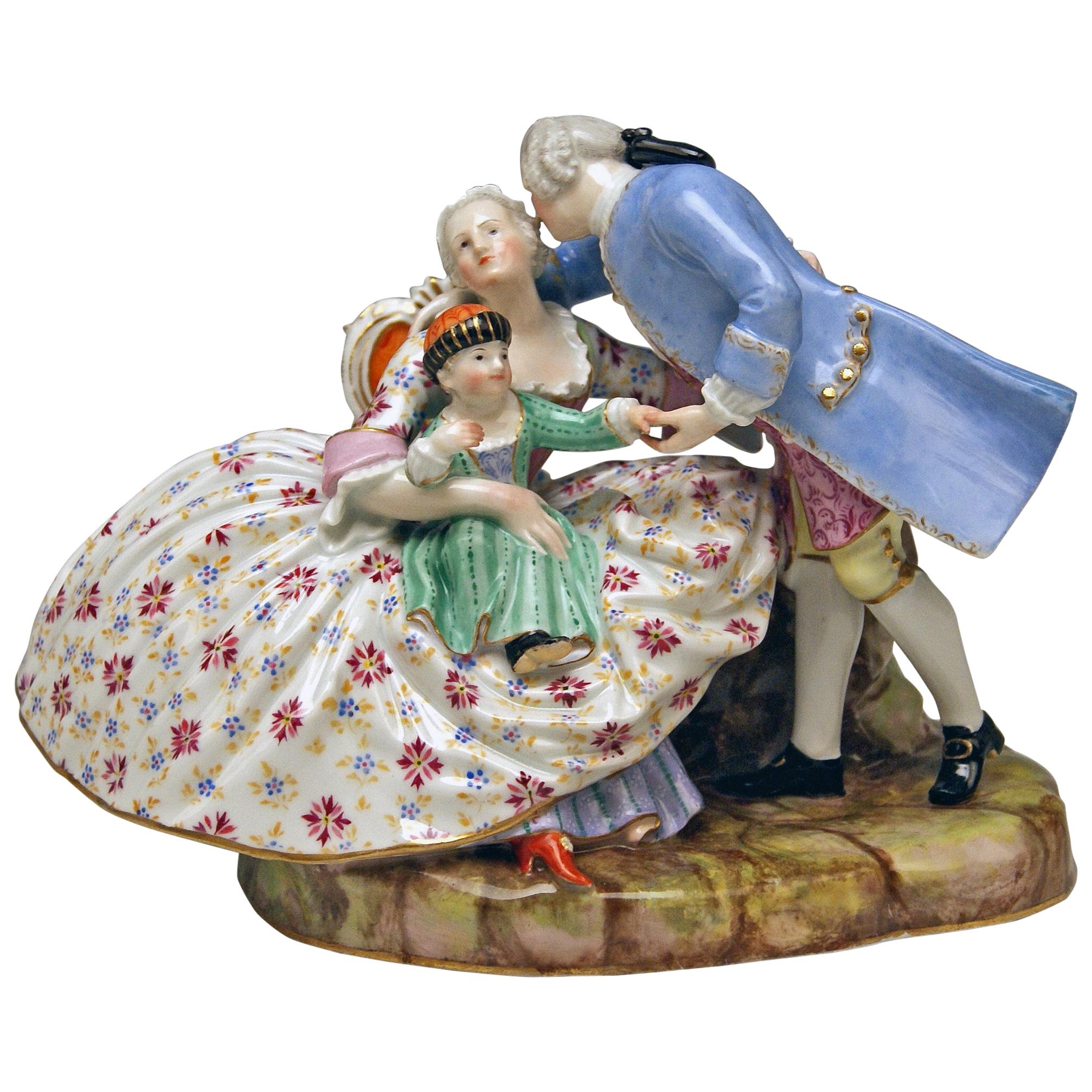 Meissen Figurines the Lucky Family Model 604 by Kaendler Made circa 1850