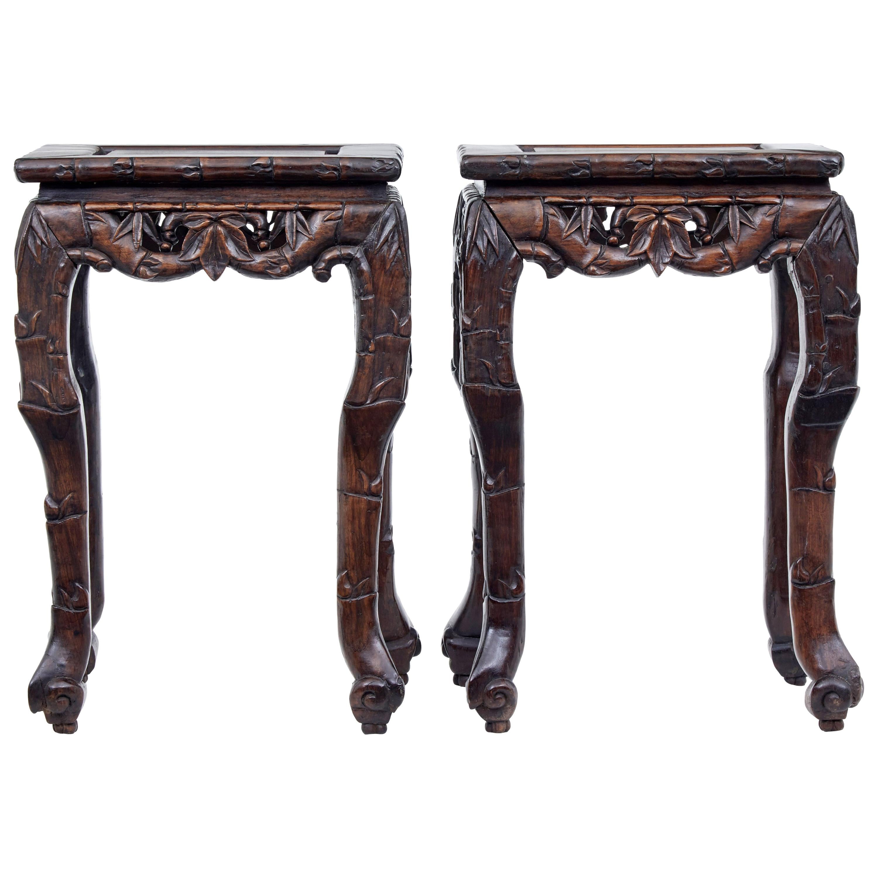 Pair of Late 19th Century Carved Chinese Tables