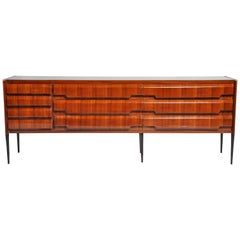 Mid-Century Modern Italian Sideboard with Glass Top