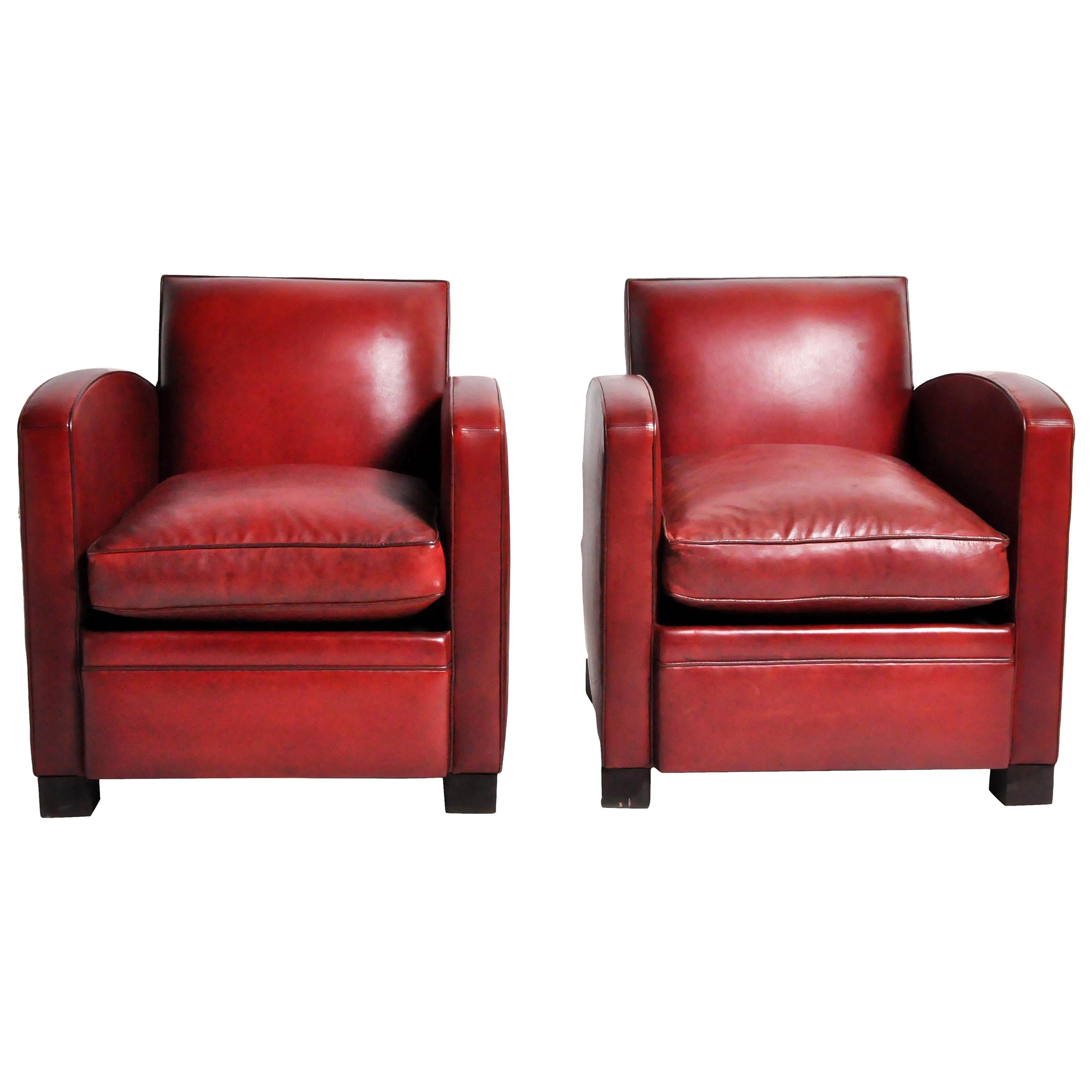 Pair of French Club Chairs