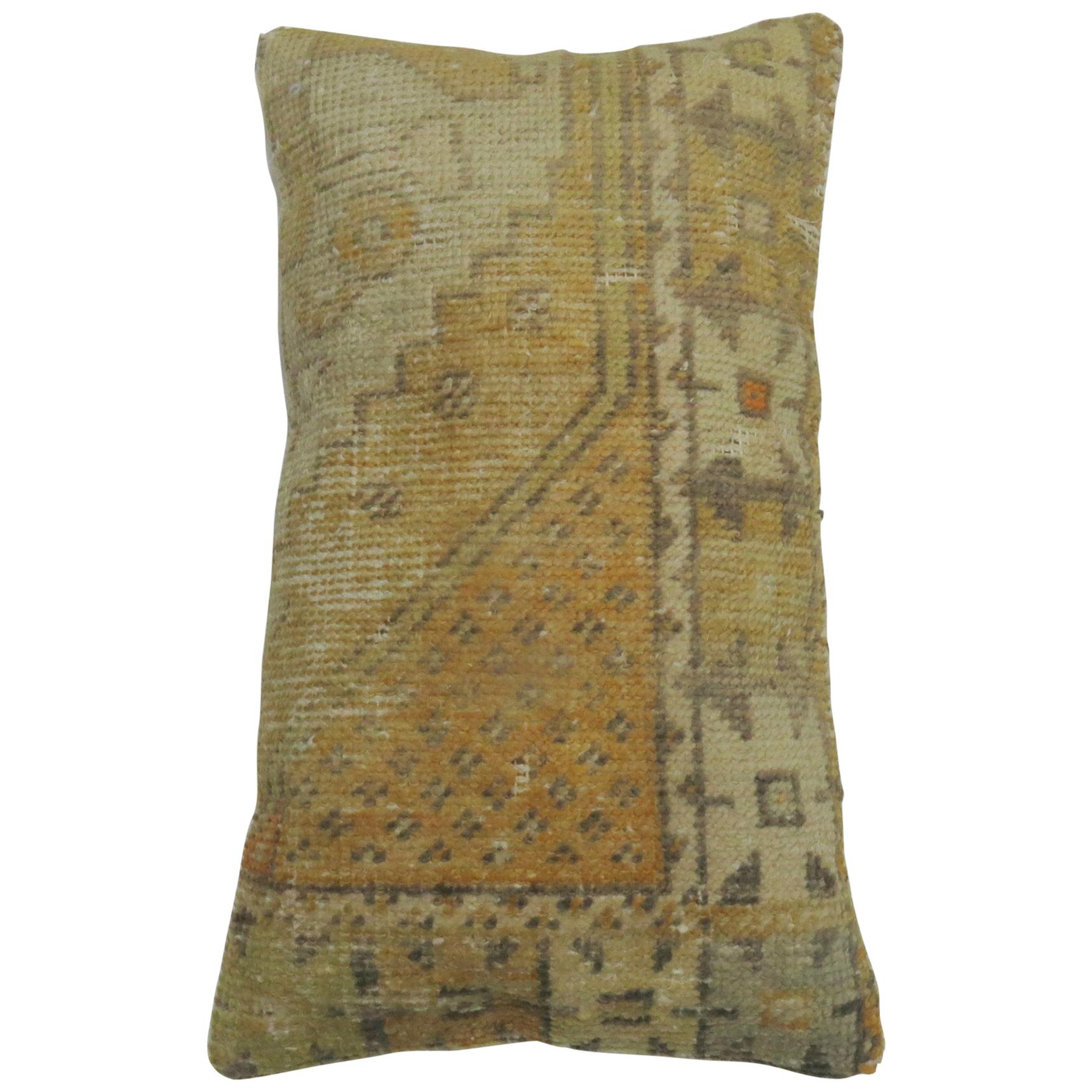 Vintage Turkish Soft Yellow Pillow For Sale