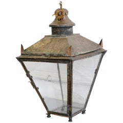 Antique Early 20th Century English Copper Lantern