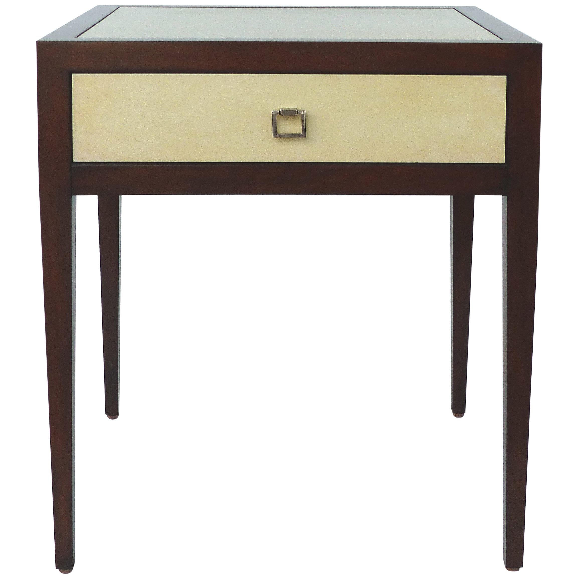 Williams and Sonoma Home Mahogany and Parchment Side Table