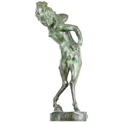 Michail Jacob Katz 1889-1964 Russian/Swedish Bronze Sculpture of Faun, 1928