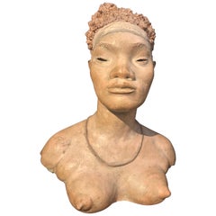 Terracotta Sculpture of an African Woman by Renzo Moscatelli
