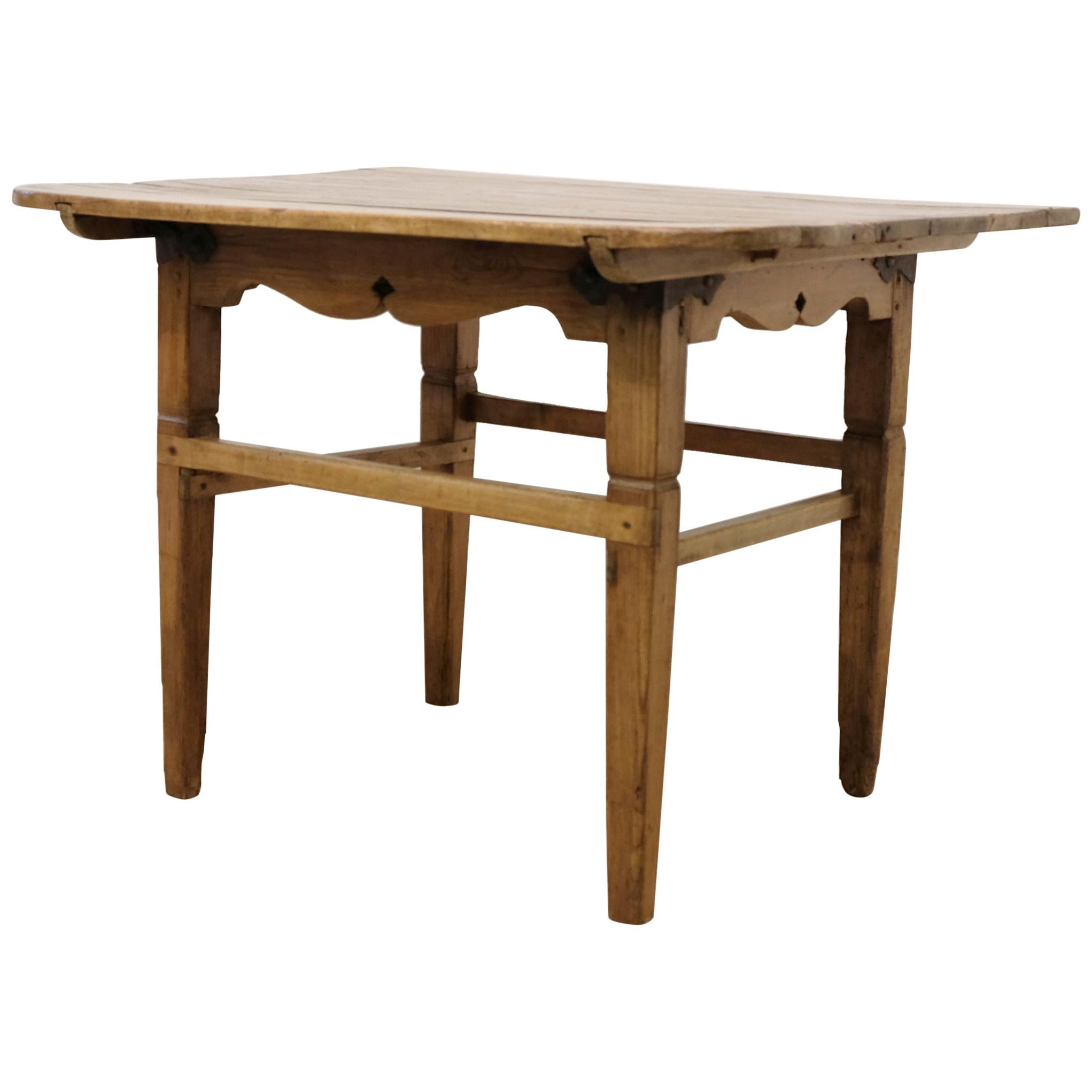 Rustic Pine Spanish Side Low Table, Late 19th Century