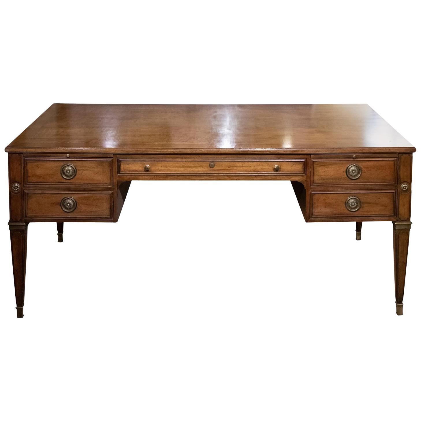 French Style Partner's Desk by Baker, circa 1970s