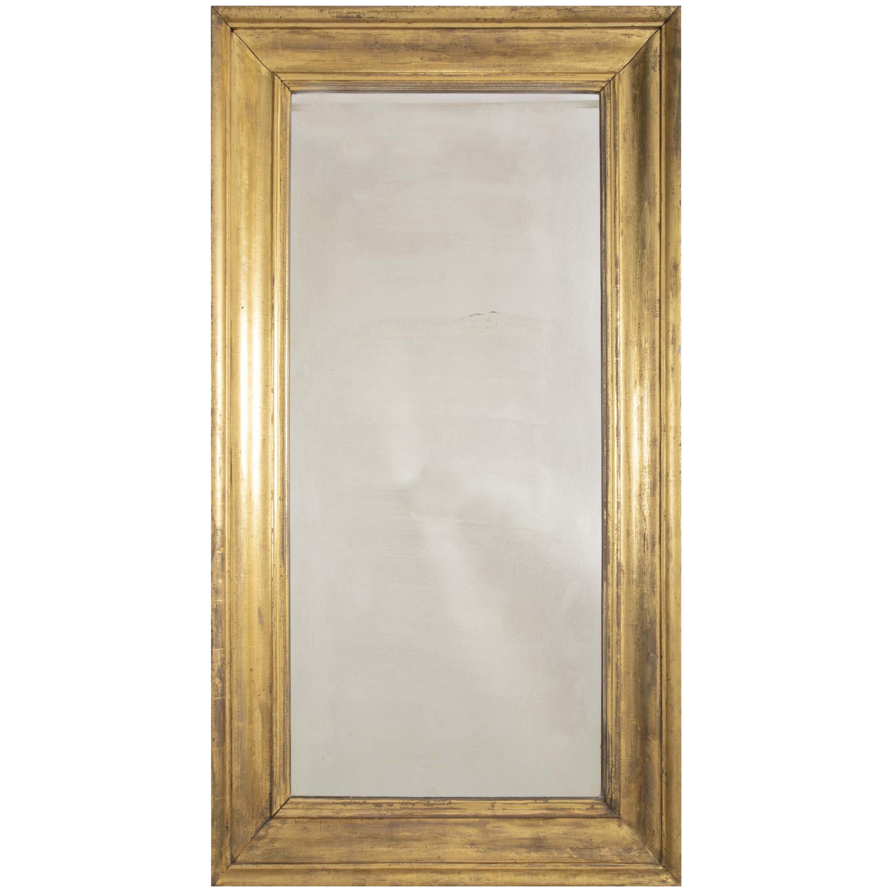American 19th Century Mirror with Original Carved Giltwood Frame