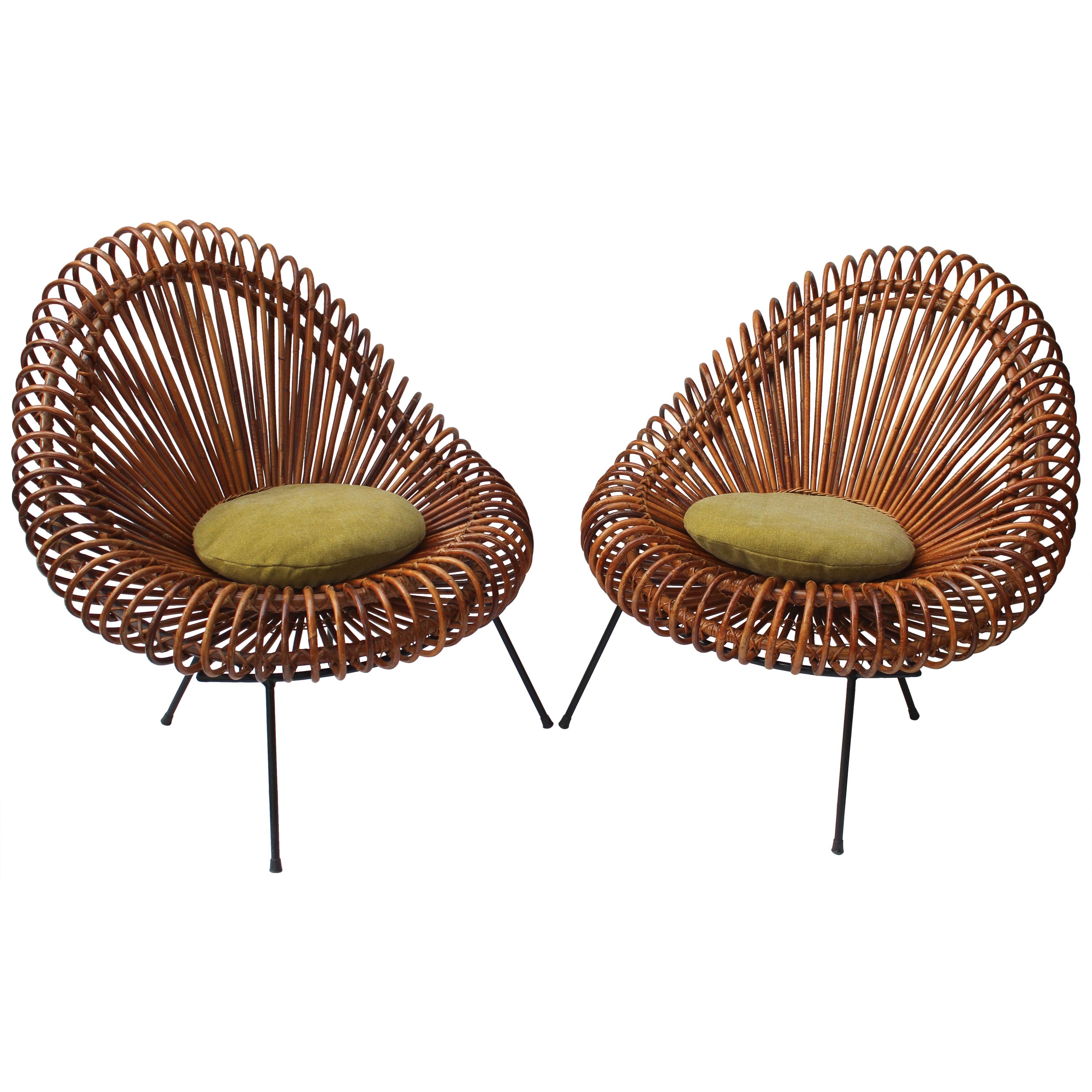 Pair of Rattan Chairs by Janine Abraham and Dirk Jan Rol