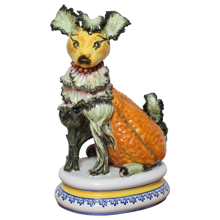 Ceramic "Vegetable" Dog, Italy, ca. 1970s at 1stDibs | vegetable animal  figurines