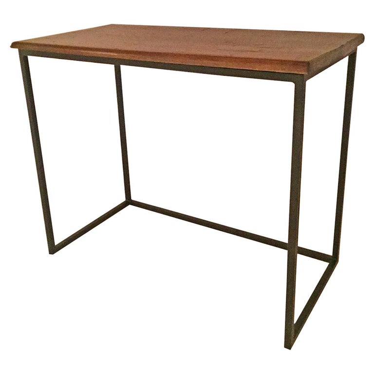 Walnut Top Iron Table For Sale at 1stDibs