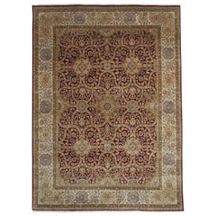 Retro Traditional Handwoven Vegetable-Dyed Mughal Style Indo Rug 