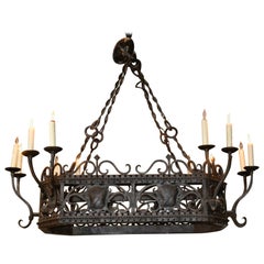 Heavy French Iron Chandelier