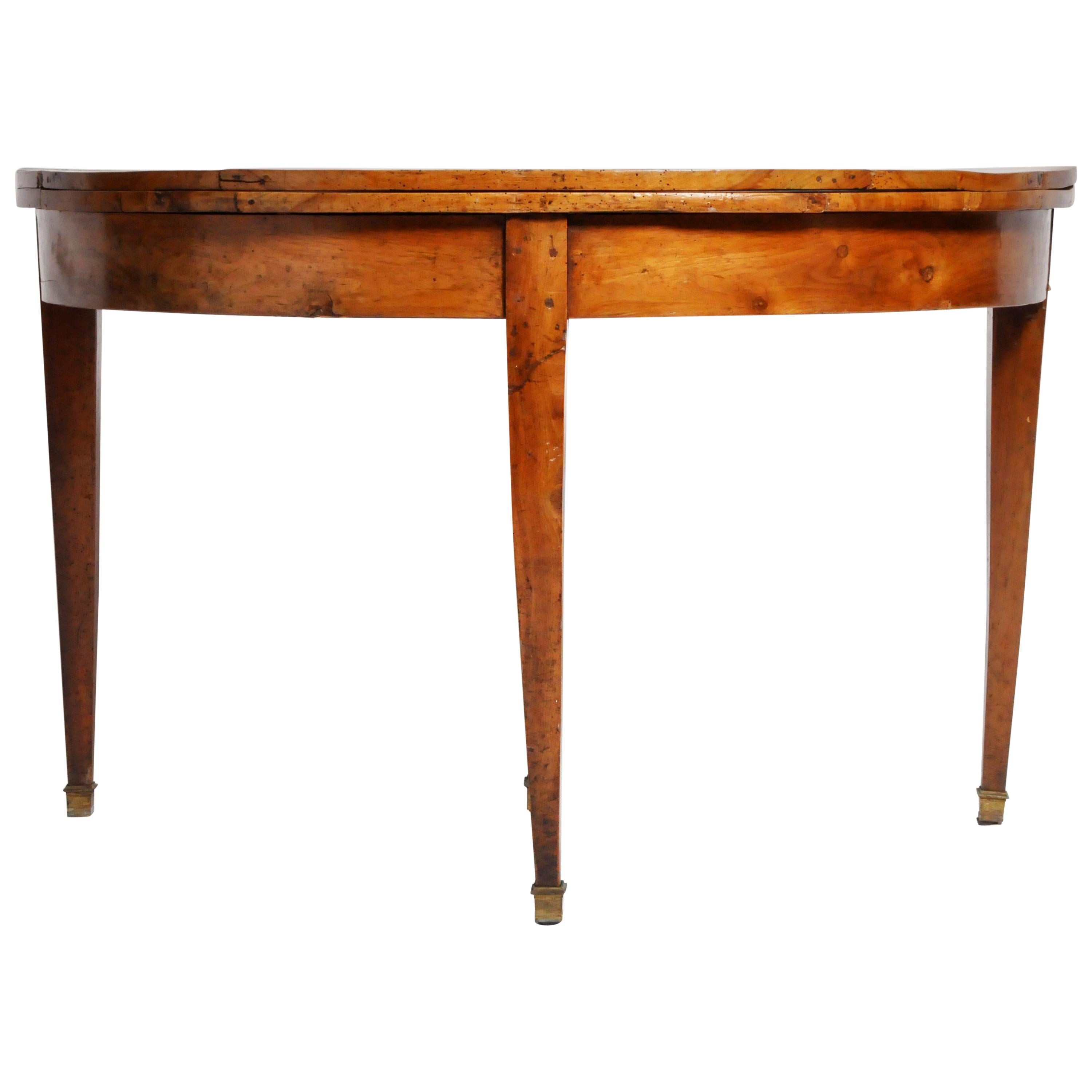 French Demilune Folding Game Table
