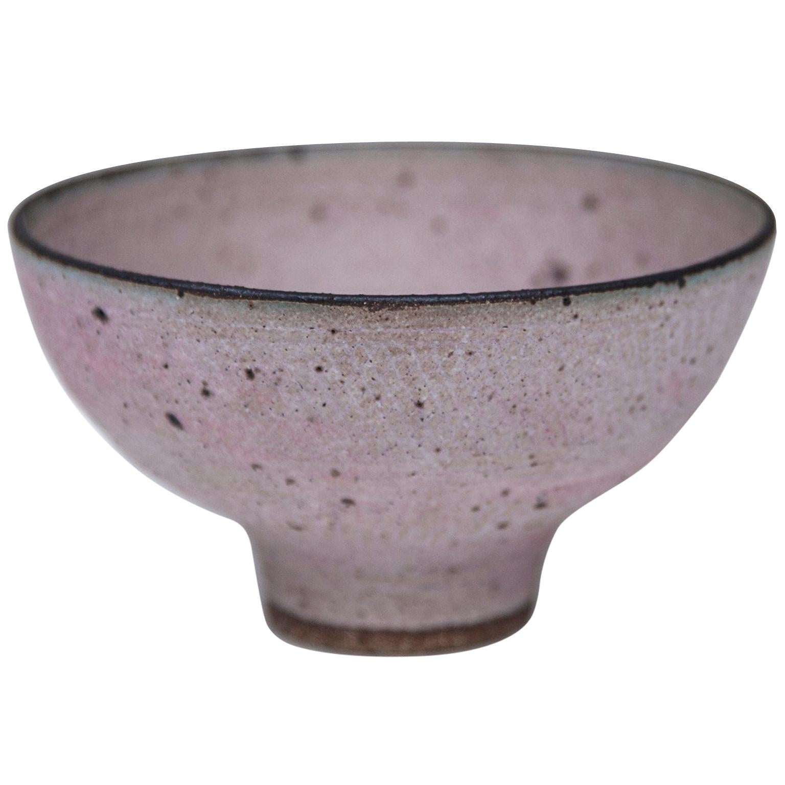 Lucie Rie Rose Colored Bowl 1980 Signed For Sale