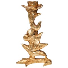 Gilt Bronze Candleholder Pierre Casenove Style