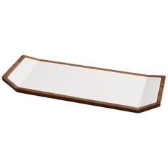 Zōgan, Enamel Embedded Decorative Wooden Tray 'S' by Tamen