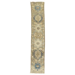 Narrow Vintage Persian Heriz Runner