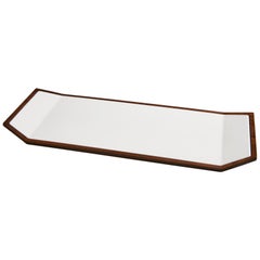 Zōgan, Enamel Embedded Decorative Wooden Tray 'L' by Tamen