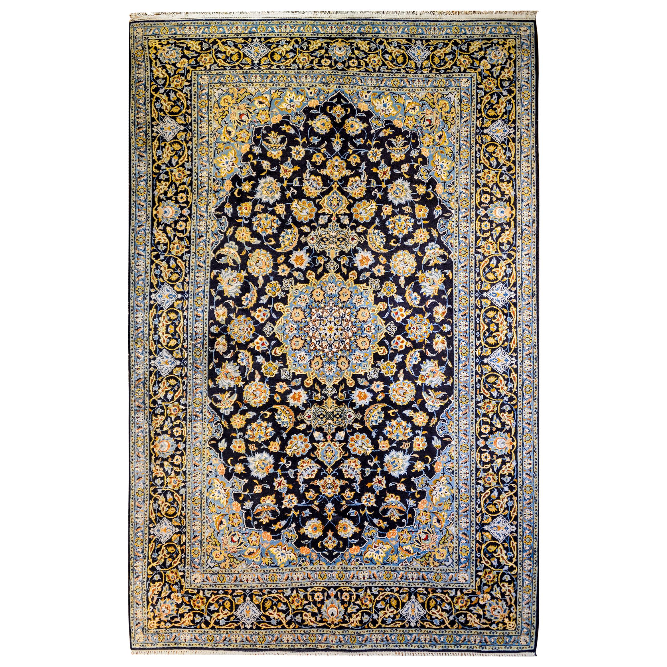 Magnifique tapis de Téhéran du début du XXe siècle