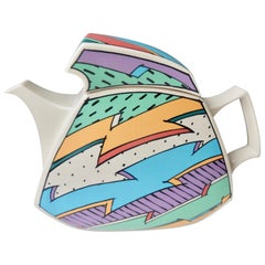 1980s Dorothy Hafner Porcelain "Flash" Teapot/Postmodern