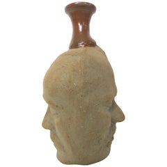 Double Sided Pottery Face Vase of Two Men