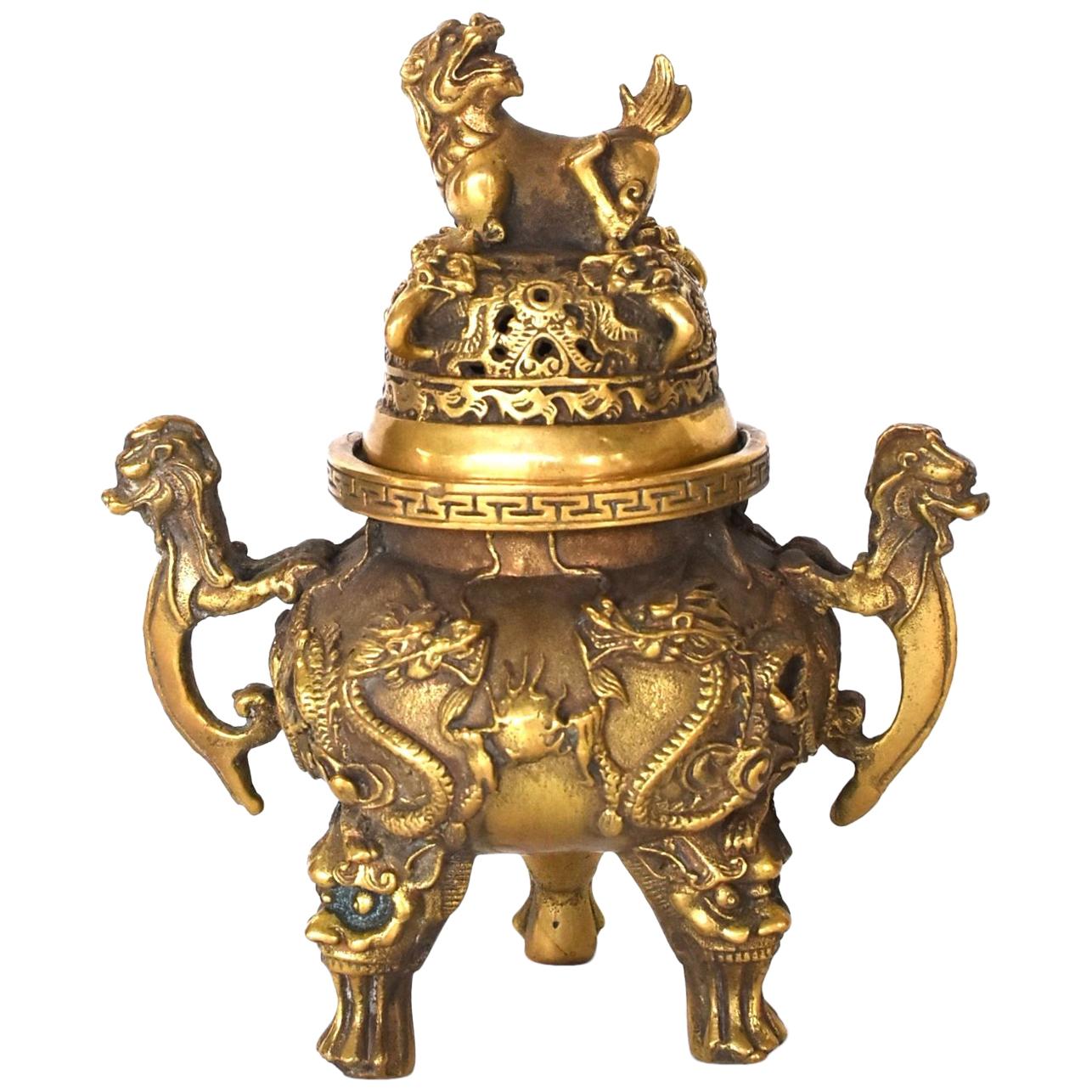 Brass Dragon Incense Burner