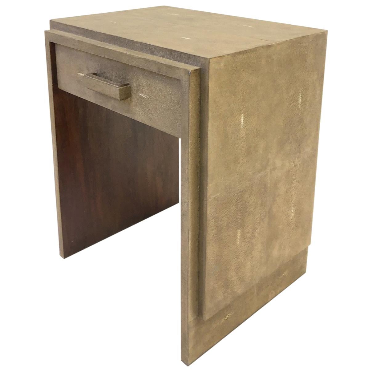 French Shagreen and Mahogany Side Table by R&Y Augousti