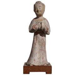 Han Dynasty Chinese Terracotta Polychrome Tomb Musician