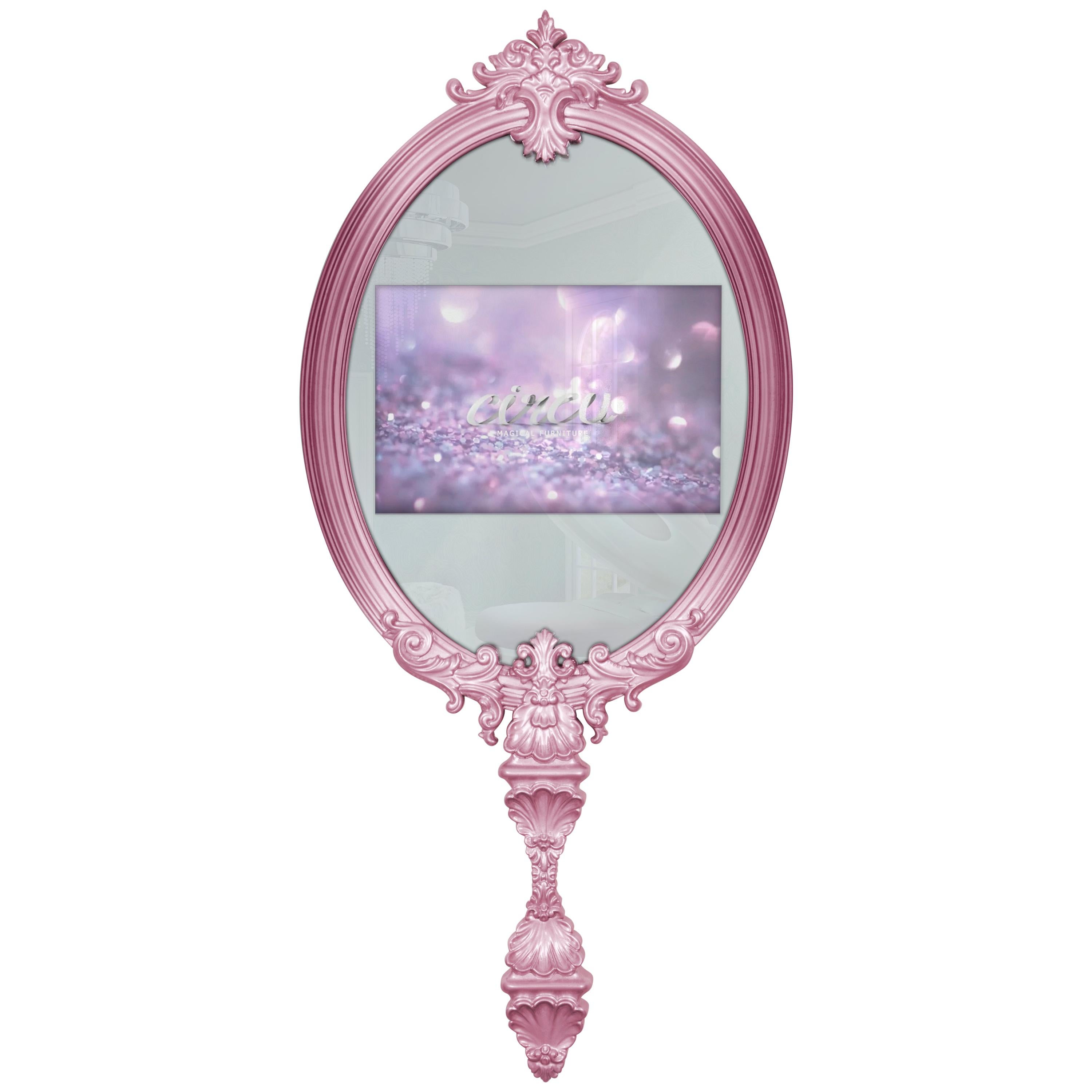 Magical Kids Mirror in Pink with Wood Frame and a TV by Circu Magical Furniture

Magical Kids Mirror in Pink with Wood Frame and a TV by Circu Magical Furniture is a kids mirror that is also magical! The Magical Mirror is the perfect wall mirror to