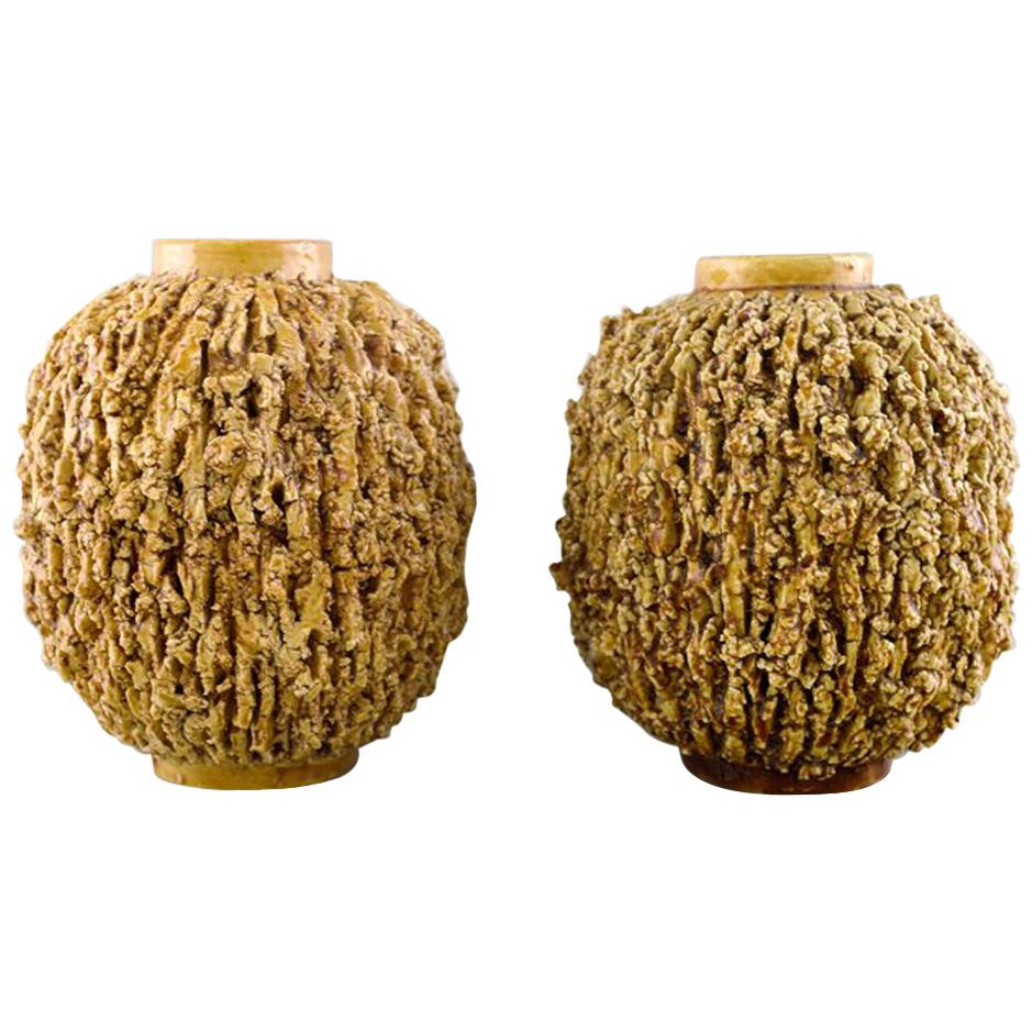 Gunnar Nylund for Rörstrand / Rorstrand, Pair of "Chamotte" Vases