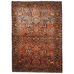 Tapis de style Sarouk ancien fait à la main, années 1920, 1B695