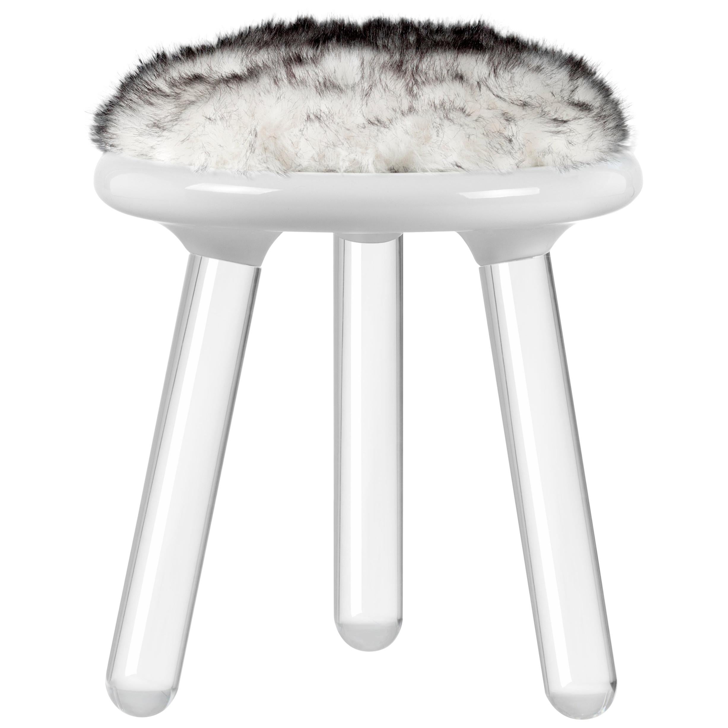 Illusion White Bear Kids Stool in Clear Acrylic by Circu Magical Furniture
