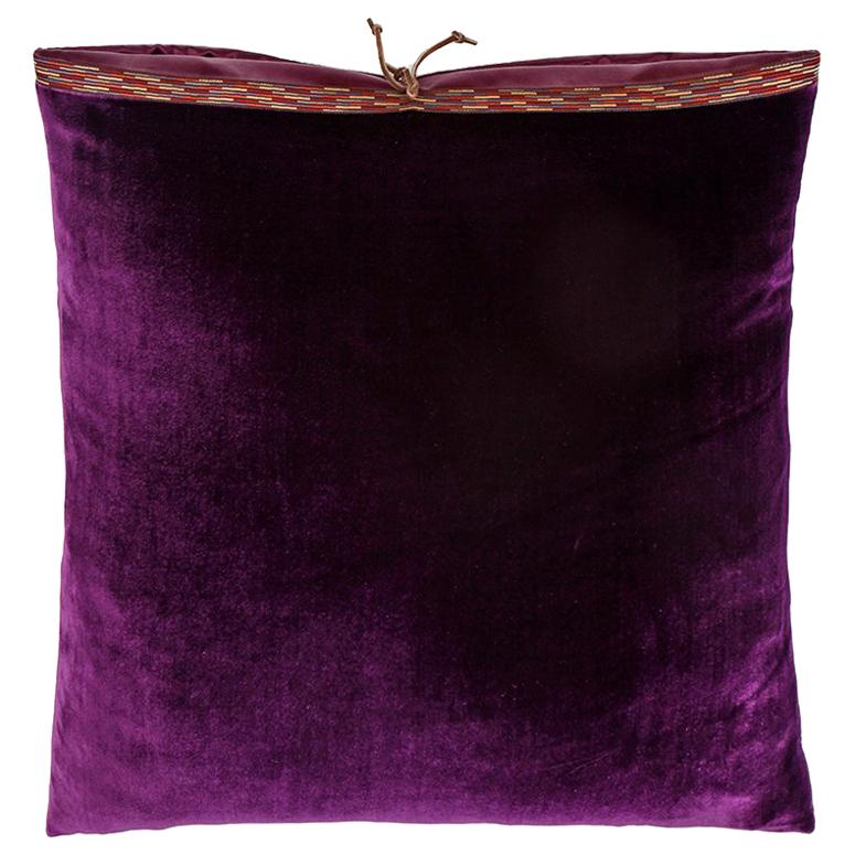 Silk Velvet Throw Pillow Plum