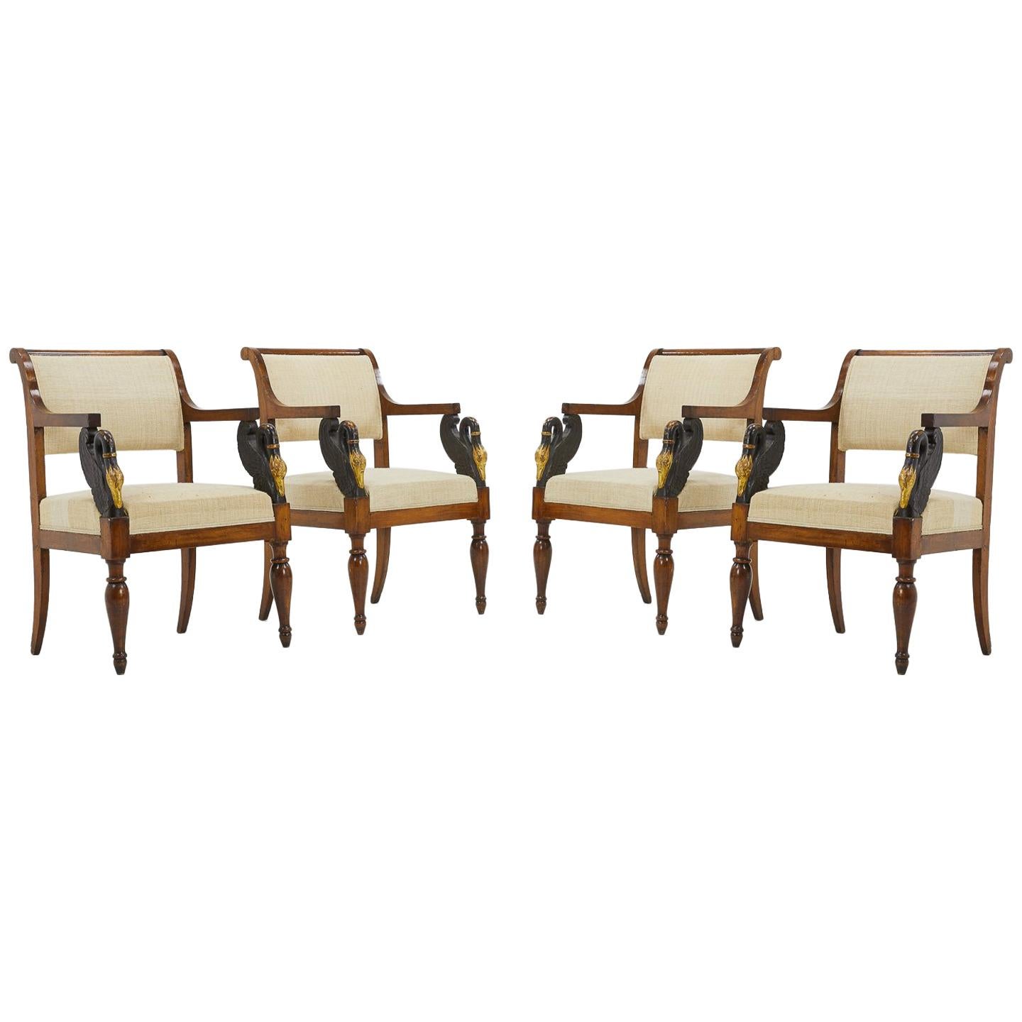 Set of Four Early 19th Century Italian Chairs