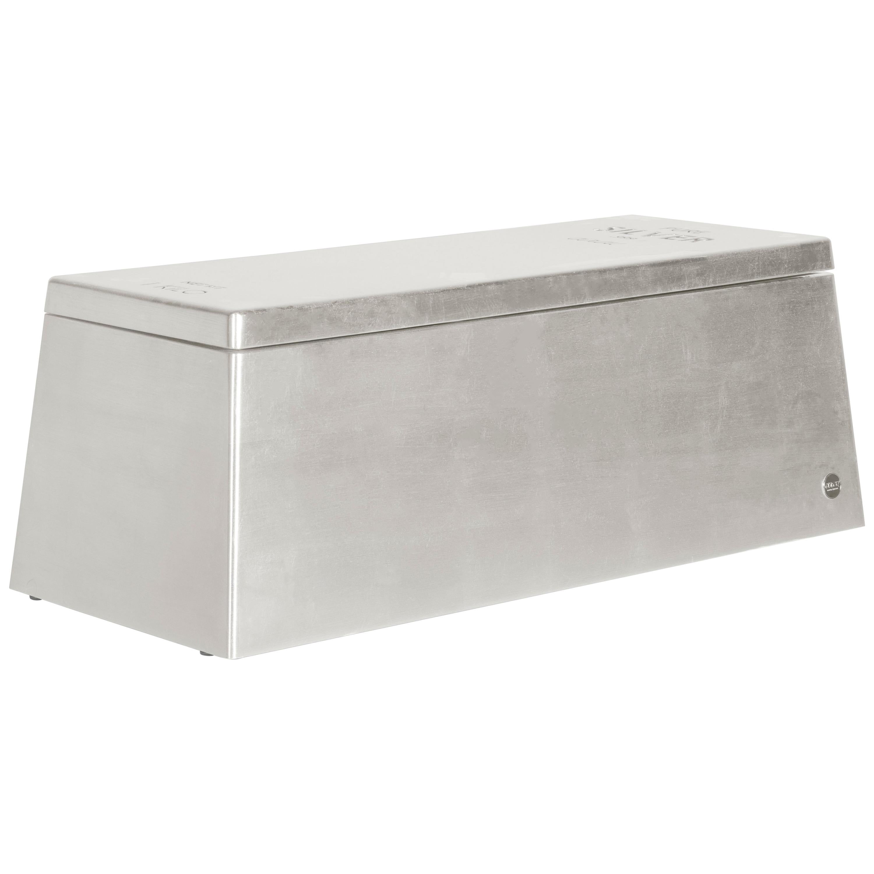Silver Kids Toy Box in Wood with Silver Finish by Circu Magical Furniture

Silver Kids Toy Box in Wood with Silver Finish by Circu Magical Furniture its a kids’ toy box inspired by the Fine silver bar shape. This toy box is a useful storage solution