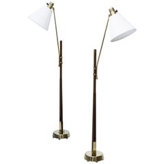 Pair of Floor Lamps Model "539" by Hans Bergström, Ateljé Lyktan, Sweden, 1940s