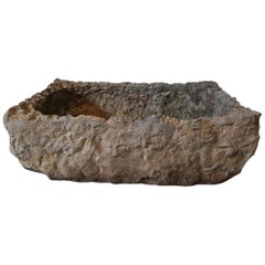 Old Rough Handcut Stone Water or Feed Trough, Nice as a Planter