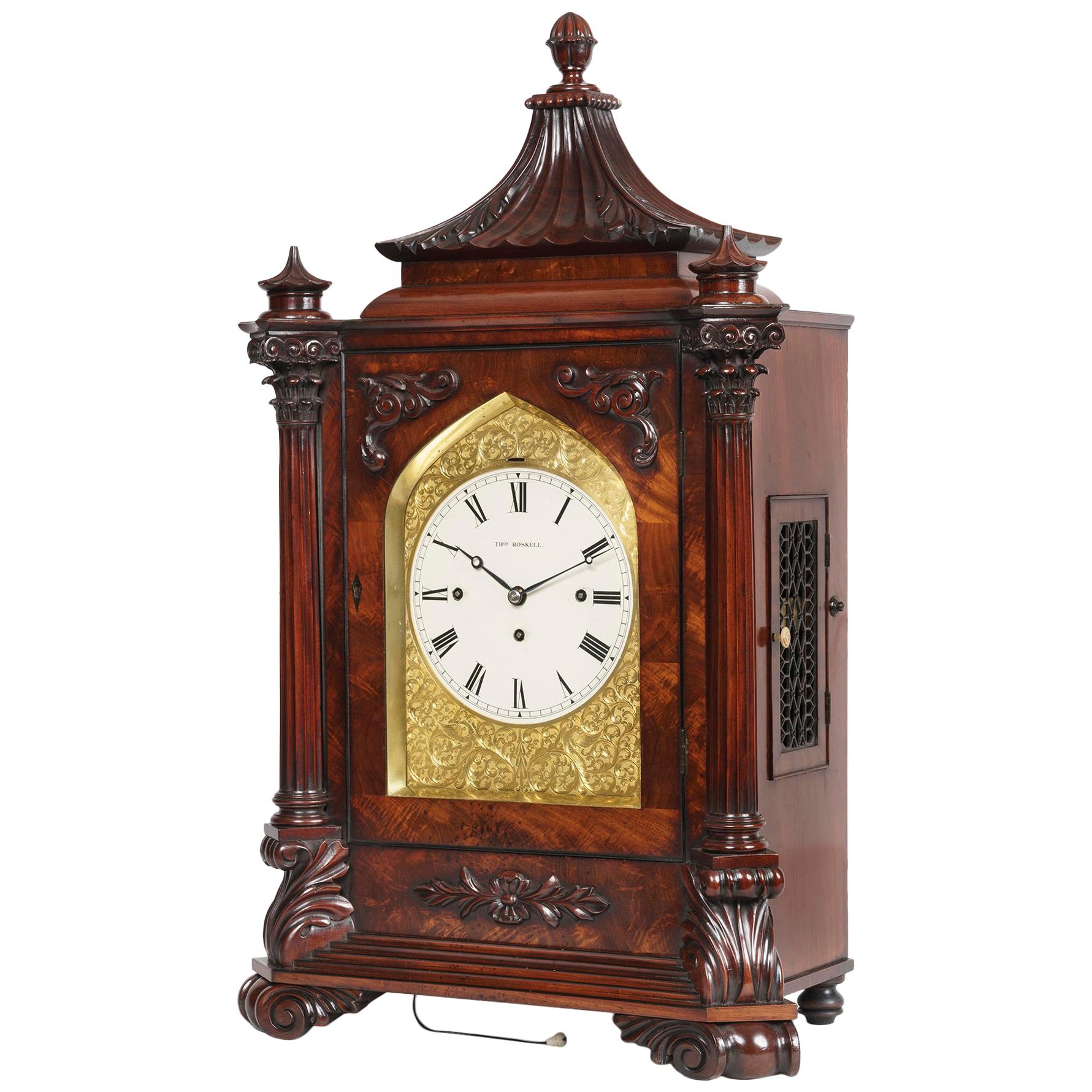 Late Georgian Mahogany Musical Table Clock