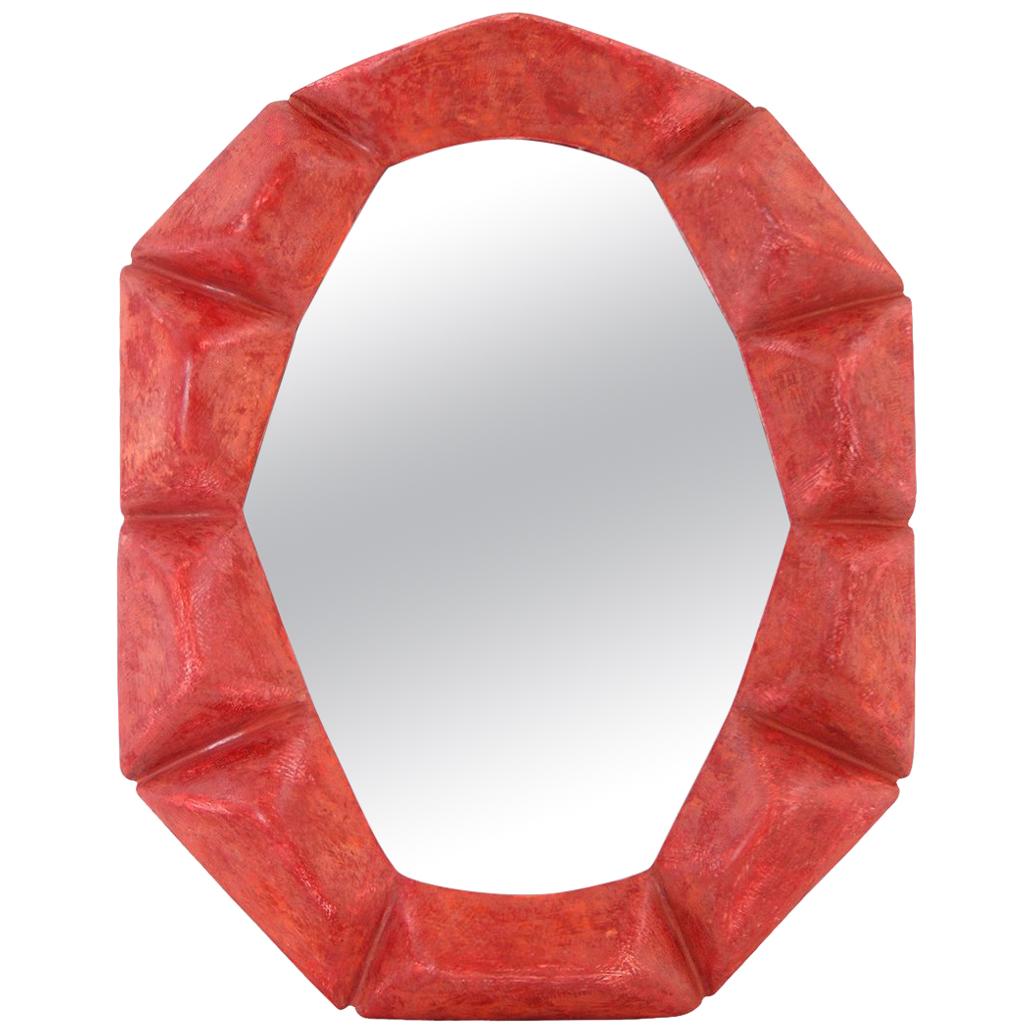 French Contemporary Mirror,  "Rouge-Fuchsia" by Pascal & Annie