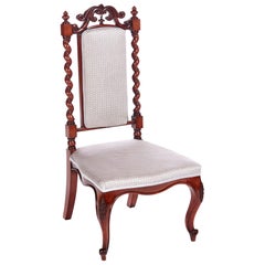 Antique Victorian Carved Mahogany Hall Chair