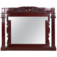 Fantastic Quality Antique Victorian Mahogany Large Carved Wall Mirror